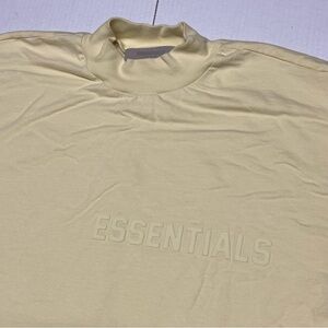 Fear Of God Essentials Mens Size S Pale Yellow Long Sleeve Over Sized T-Shirt
